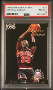 Michael Jordan 1996 Topps NBA Stars Basketball Chicago Bulls HOF #24 PSA 8 - Picture 1 of 2
