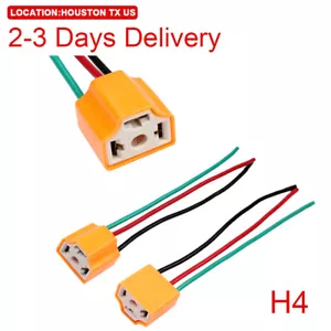US Location H4 9003 Headlight Bulb Socket Female Ceramic Connector Pigtail Plug - Picture 1 of 12