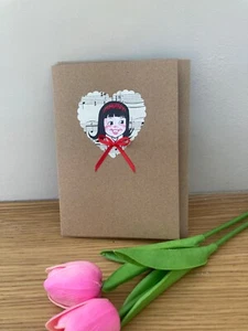 Beautiful Vintage Handmade Greetings Card Ephemera collage kitsch retro - Picture 1 of 4