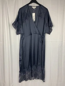 Lost Ink Gray Lace Slip Wrap Dress 2X - Picture 1 of 14