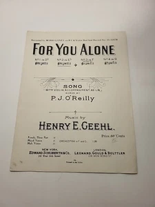 For You Alone - Henry E. Geehl - 1936-  Sheet Music - Picture 1 of 9
