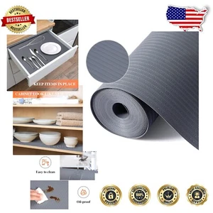 Eco-Friendly 20Inch x 20Ft Shelf Liners - Dark Gray, Non-Slip & Stain Resistant - Picture 1 of 8