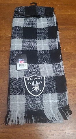 OAKLAND RAIDERS NFL  Plaid BLANKET scarf LICENSED cozy Cover