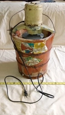 复古 White Mountain 电动 4 夸脱冰淇淋冰柜机,美国制造。 有用。 — 第 1/4 张图片