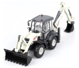 DIE CAST BACKHOE LOADER - 1:50 SCALE - WHITE - DETAIL CONSTRUCTION - COLLECTORS - Picture 1 of 9