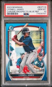Lyonell James 2023 Bowman Chrome Prospects Blue /150 Refractor PSA 10 #BCP118 - Picture 1 of 2