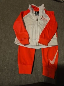Nike Baby Girl's Tracksuit Set-2 Piece Set 18 Mo. Neon  Pink & White New - Picture 1 of 7