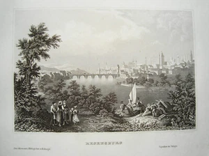Regensburg Bayern Gesamtansicht echter alter wunderschöner Stahlstich 1842 - Picture 1 of 1