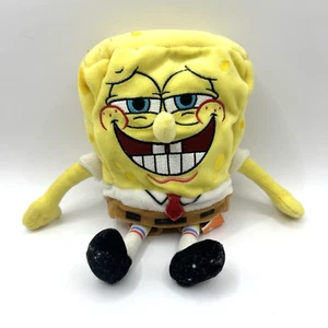 SpongeBob Square Pants Plush Nickelodeon 2008 Squinted Beanie Jakks Pacific - Picture 1 of 5