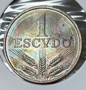 1971 Portugal 1 Escudo One Toner AT 16 - Picture 1 of 2