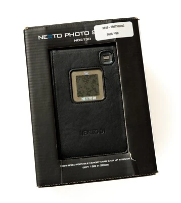 Nexto Photo Storage Memory Card CF SD Backup ND2730 HDD 500GB Leather Case - Image 1 of 4