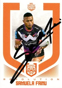Signed 2024 Wests Tigers NRL TLA Revolution Special Edition Card - Samuela Fainu - Picture 1 of 3
