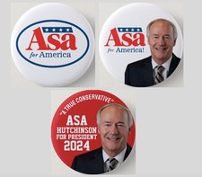 Asa Hutchinson 2024 President Pinback Buttons Lot Set Political Campaign 2.25"