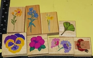  Blumen, sortiert, Gummistampede Lot, 8 Stück, B16, Stiefmütterchen, Vergissmeinnicht + mehr - Bild 1 von 8