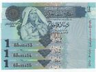 Libya Three 1 Dinar Bank Notes with Consecutive Serial Numbers Issued 2002 UNC