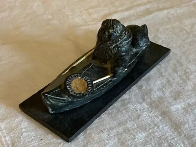 Vintage Canadian Inuit Native Wolf Sculpture - Image 1 of 4