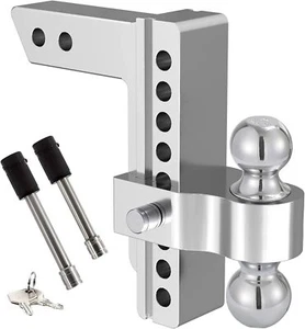 2.5" Receiver 8" Drop/Rise Adjustable Tow Hitch Dual Ball Mount Trailer 18500 lb - Picture 1 of 8