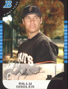 2005 Bowman San Francisco Giants Baseball Card #319 Billy Sadler FY RC