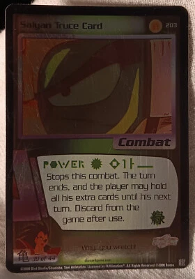Saiyan Truce Card Holo Foil Rare 203 Score 2001 DRAGON BALL Z TCG Saiyan Saga - Image 1 of 2
