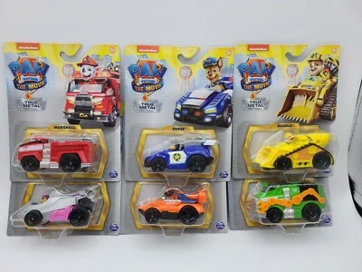 Paw Patrol The Movie True Metal Cars 2021 juego completo de 6 envío gratuito Foto 1 de 4