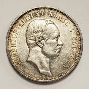 1913-A Germany Saxony Albertine 3 Mark - KM1267 - SKU-F5682 - Picture 1 of 2