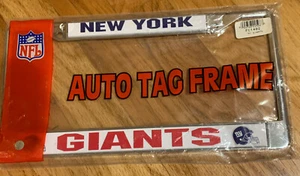 Brand New NFL New York Giants Full Size Chrome License Plate Frame - Picture 1 of 9