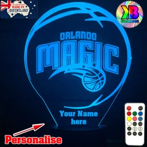 ORLANDO MAGIC BASKETBALL Personalised 3D LED Night Light 7 Colour Change Lamp - Picture 1 of 15