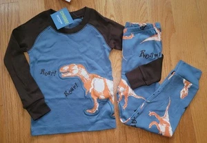 NWT Gymboree Blue Pajamas PJs Roar! Dinosaur 2pc Long Sleeve Set Sz 4 - Picture 1 of 4