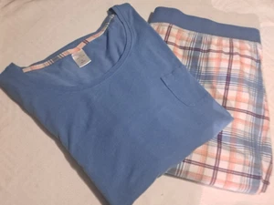 Skin to skin Pyjama Schlafanzug, Zweiteiler, Gr. M ( 40/42 ) blau /Kariert - Bild 1 von 2