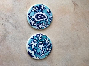 Beautiful Vintage Hand Painted Art Pottery Ceramic Tile Coasters from Pakistan - Picture 1 of 15
