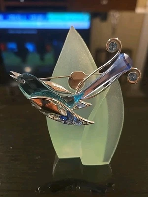 Broche bokali retirado daniel swarovski plata esterlina cristal pájaro del paraíso Foto 1 de 3