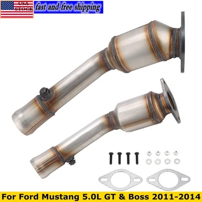 2pcs Catalytic Converters For Ford GT Mustang 5.0L 2011-2014 Right & Left Side Foto 1 de 4