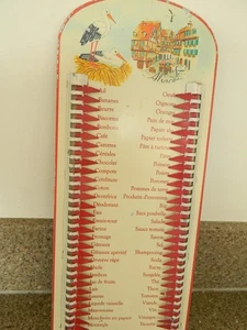 FRENCH METAL WALL HANGING SHOPPING REMINDER LIST PLAQUE - Picture 1 of 7