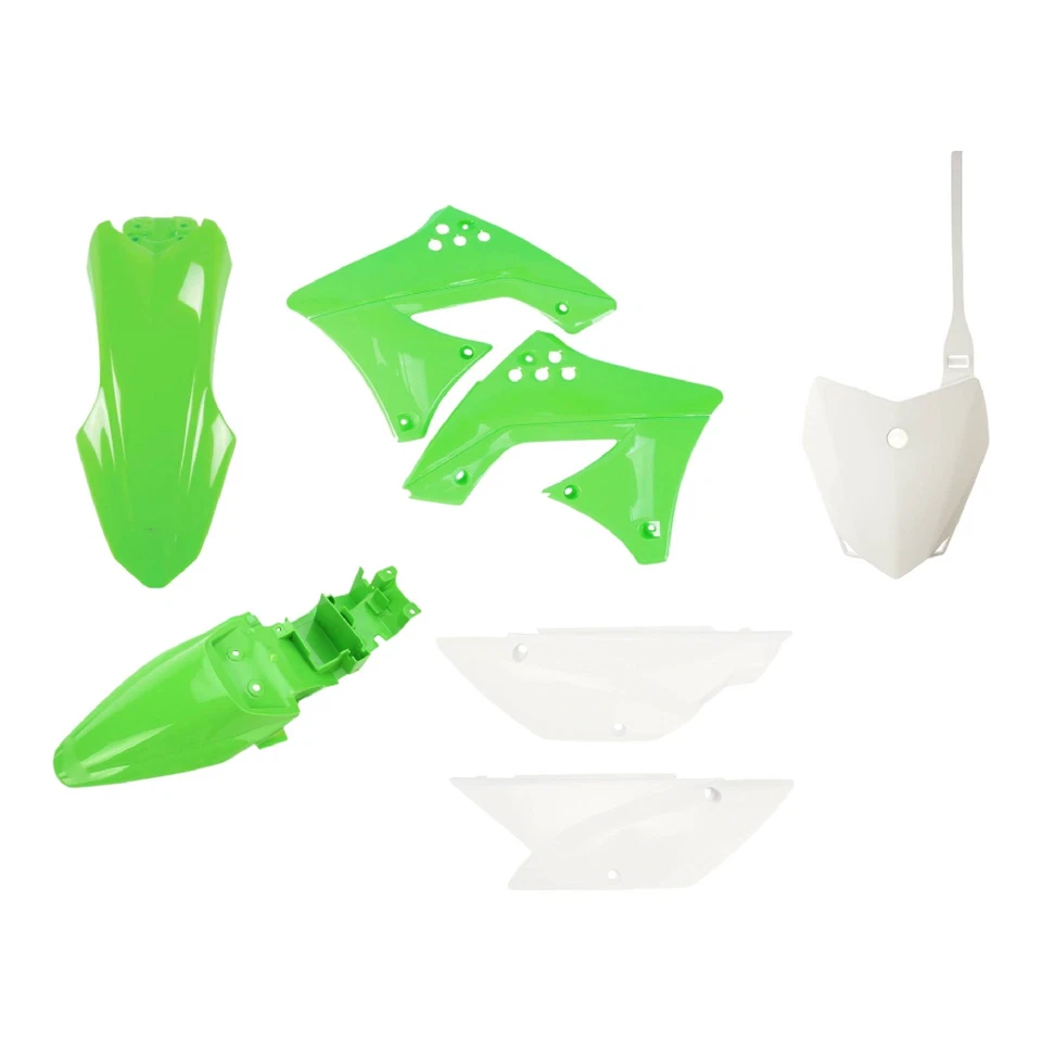 Kit de plástico Polisport MX para Kawasaki KLX 110 (2010-25) motocross, verde/blanco Foto 1 de 4