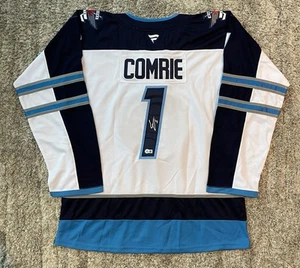 Eric Comrie Signed Winnipeg Jets Jersey Beckett COA - Picture 1 of 2
