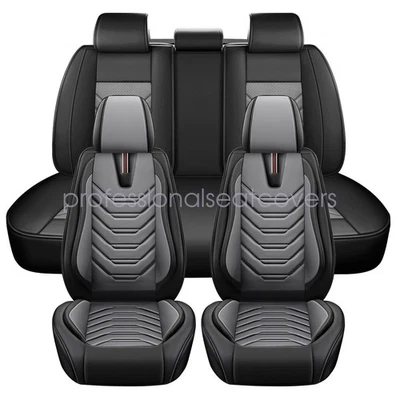 For Infiniti Luxury Leather Car Seat Covers 5-Seat Full Set Cushion Pads Black Foto 1 de 4
