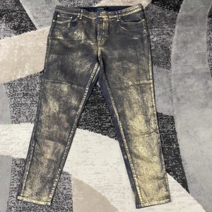 Jeans Lauren Ralph Lauren donna 16 pantaloni skinny scintillanti rivestiti oro metallizzato - Foto 1 di 15