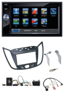 Blaupunkt Lenkrad USB Bluetooth TMC 2DIN Navigation für Ford C-Max ab 2011 grau - Bild 1 von 4