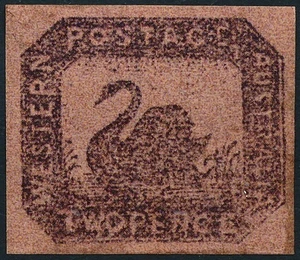 WESTERN AUSTRALIA 1858, SWAN, 2d VAL, FALSE, FAKE MINT - NO GUM - STAMP. #D157 - Picture 1 of 2