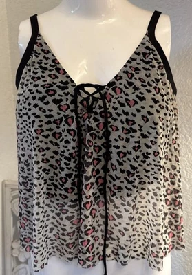 Tankini de natación Coco Reef cachemira leopardo capa de malla 34DD 14/16 Foto 1 de 4