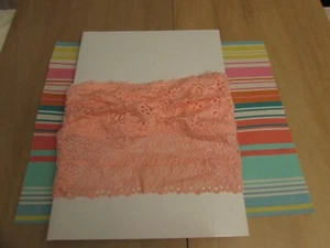 Aerie Longline Bandeau Orange Coral Lace Strapless Size M New with tags - Picture 1 of 5