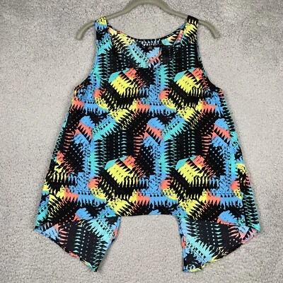 Volcom Womens Cami Tank Top Flowy Open Back 80's Style Tie Dye Cover Size Small - Image 1 of 4