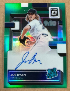 2022 Panini Donruss Optic Baseball Joe Ryan rated Rookie auto Green 1/5