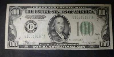 $100 1934-B Federal Reserve Banknote Chicago - Image 1 of 2