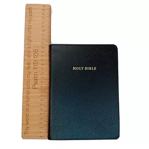 NKJV Bible Clarion Reference Black Calf Split Leather single-column present - Picture 1 of 20