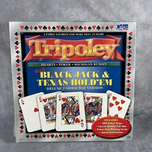 Ideal Tripoley Blackjack & Texas Hold 'Em 2 Mat Version Unpalyed Sealed Contents - Picture 1 of 4