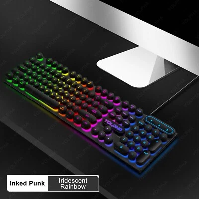 104 Tasten kabelgebundene Gaming-Tastatur mit RGB-Hintergrundbeleuchtung, LED - Bild 1 von 4