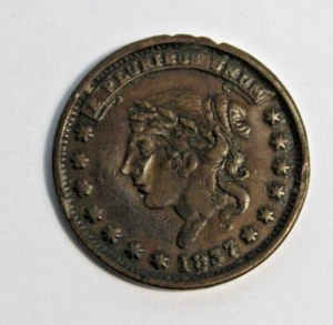 1837 Millions For Defense Not One Cent For Tribute Hard Times Token - Picture 1 of 4