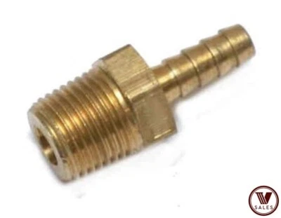 NEW!! 1/8"X1/8" Brass MALE NPT Barb Hose Straight Fitting 125-2A FASPARTS 1252A - Image 1 of 4