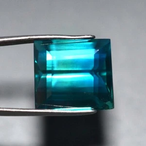 26.85 Ct 15.4x14 MM Baguette Green Blue Sapphire Lab Corundum VDO SGB9953 - Picture 1 of 4